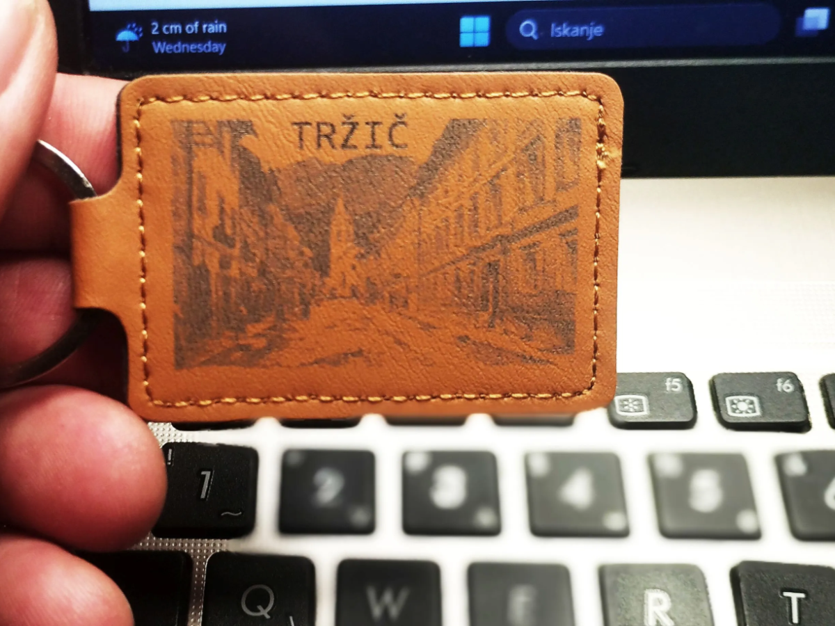 City Street Souvenir Leather Keychain custom leather keychain idea