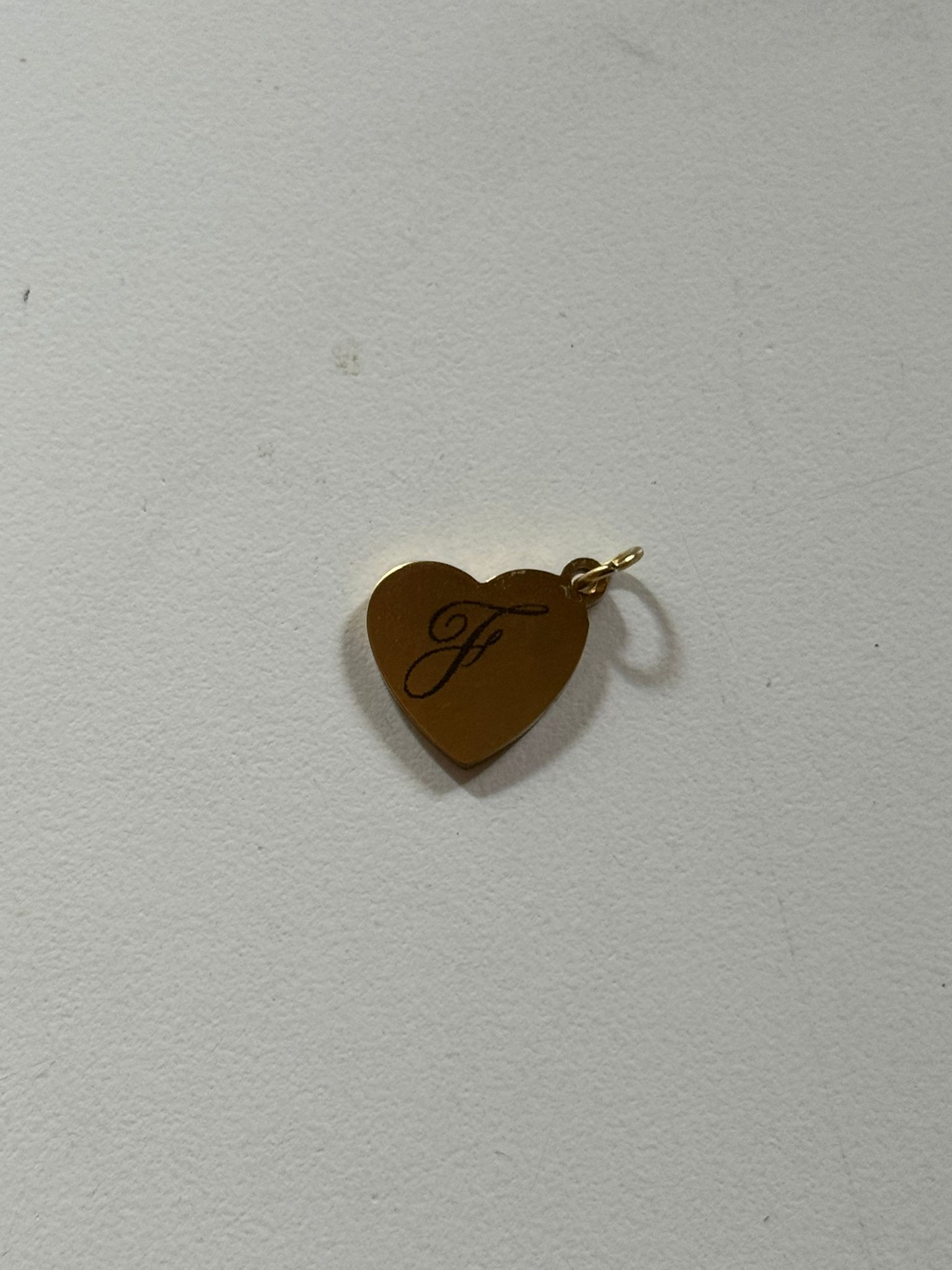 Gold Heart-Shaped Engraved Pendant Charm birthday gift for mom idea