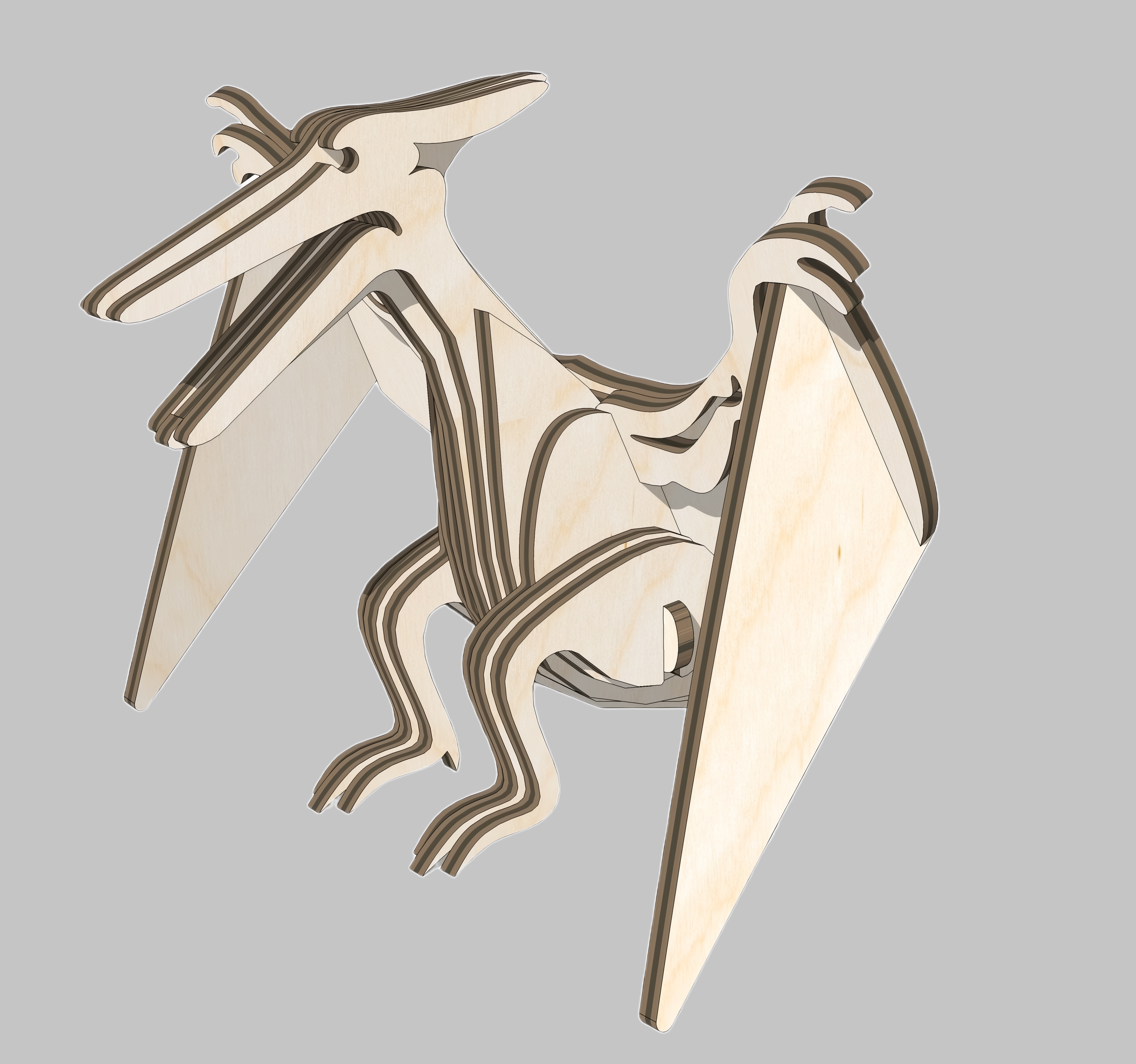 Laser Cut Wooden Pterodactyl Toy DXF File | Free Files - Atomm