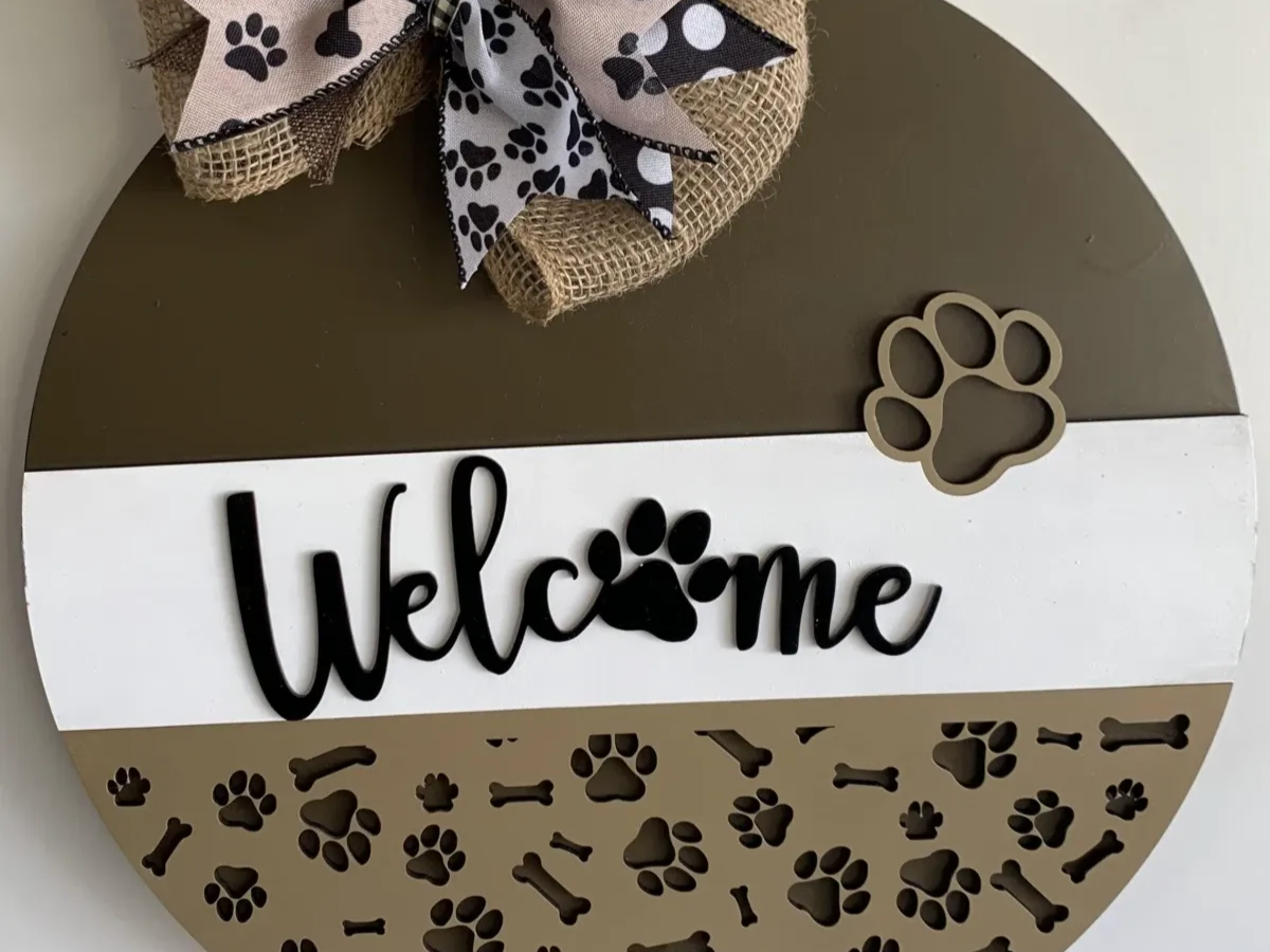 Panneau de bienvenue à thème chien modèle de panneau de bienvenue