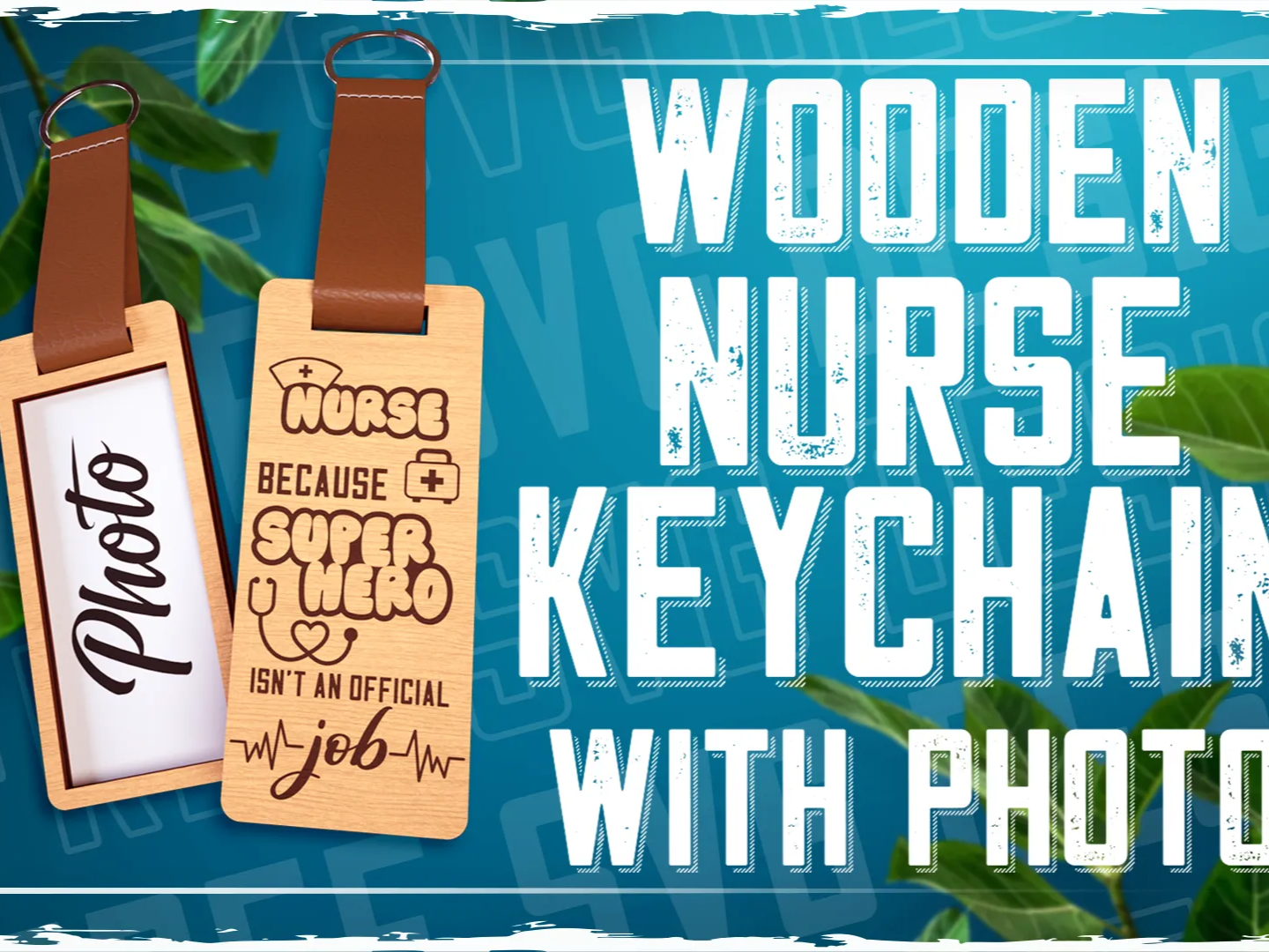 Wooden Nurse Keychain with Photo, Superhero Design personalized photo gift design