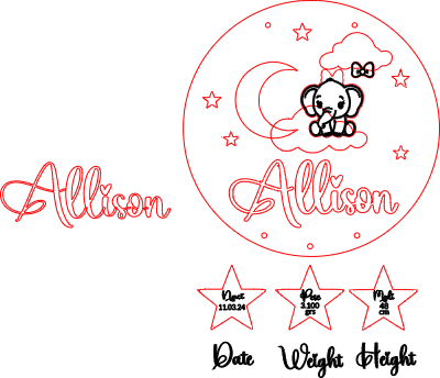 Personalizedbabynameplaquewithelephantandstars.xcs