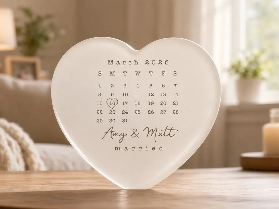 Heart Shaped Wedding Anniversary Calendar Keepsake anniversary gift for her idea
