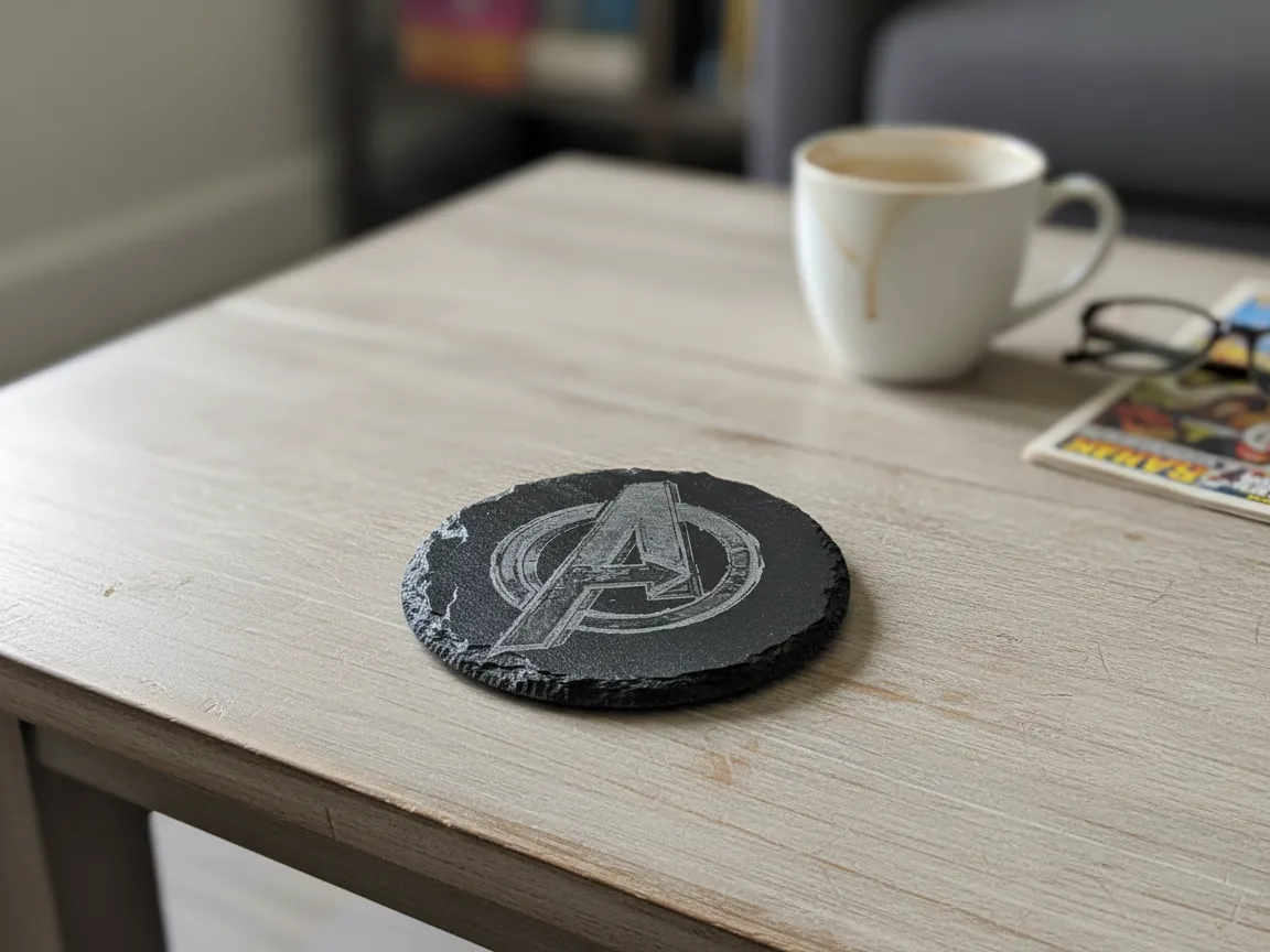 Avengers logo slate drink coaster gift idea
