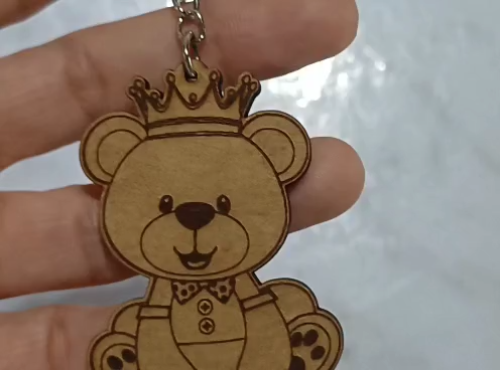 [Laser cut and engrave] King Baby Bear Keychain