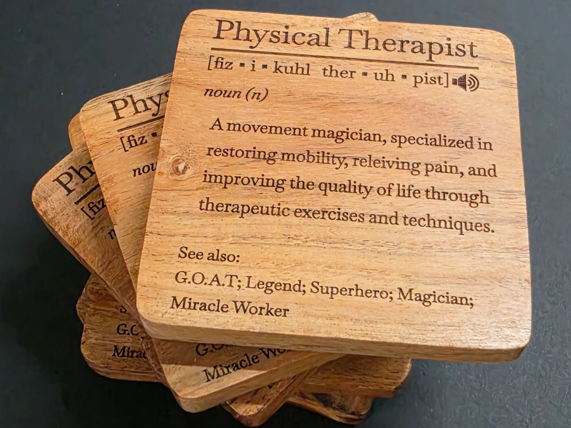 Physical Therapist Definition Coaster Set coaster idea to sell on Etsy
