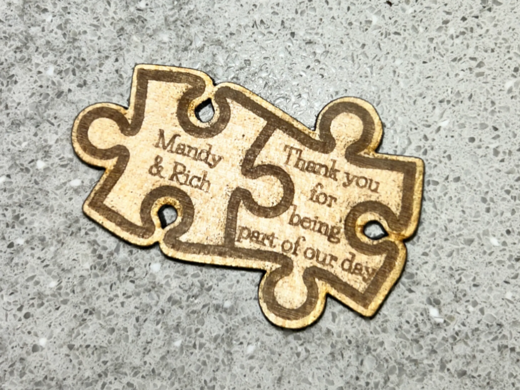 "A Piece of Your Day" Puzzle-Piece Favor Tag wedding favor idea