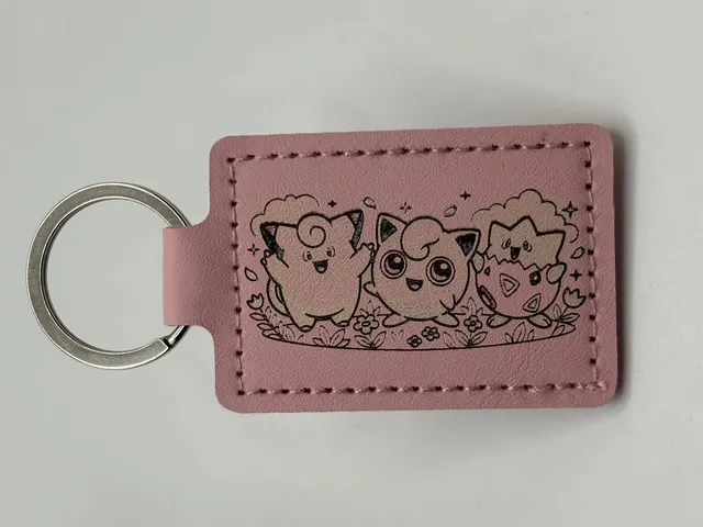 Pink Pokémon Leather Keychain pokemon keychain idea