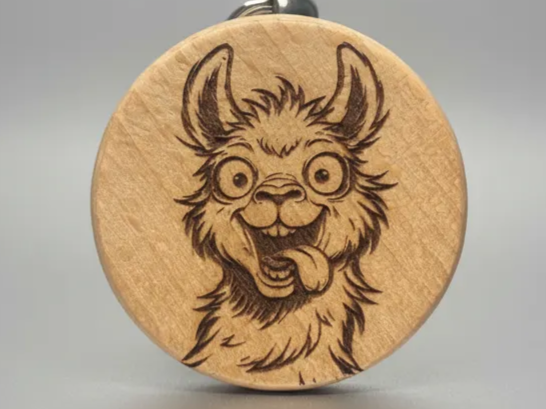 Cartoon Llama Keychain wood keychain idea