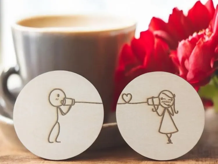 Love Message Wooden Coaster Set