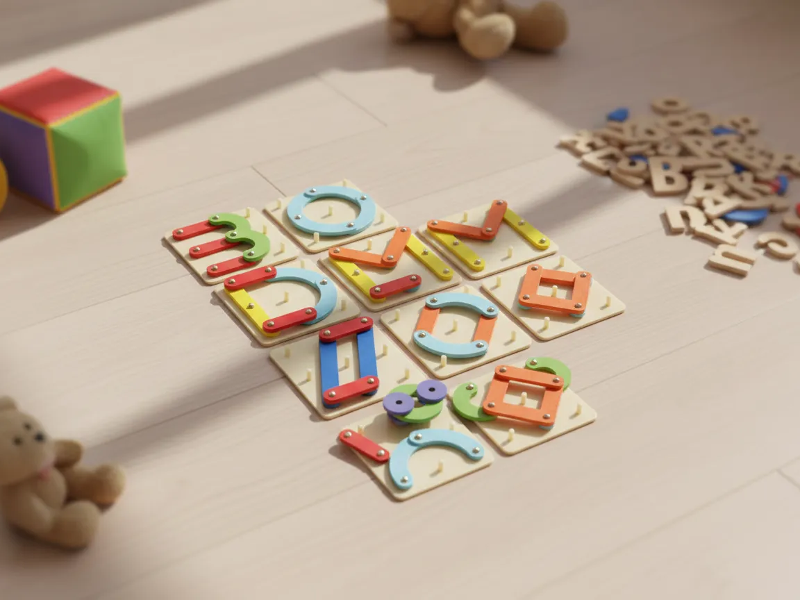 Alphabet Letter Construction Puzzle laser cut word puzzle idea