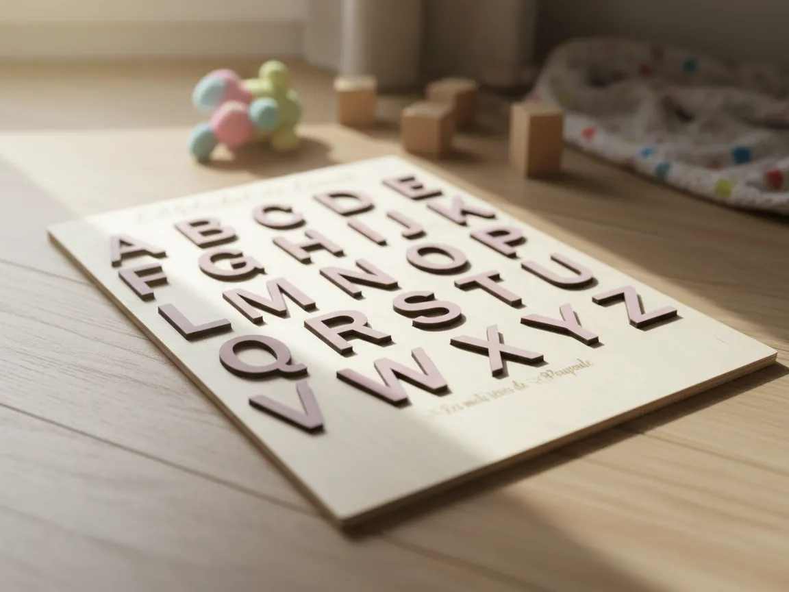 Raised-Letter Alphabet Puzzle laser cut word puzzle idea