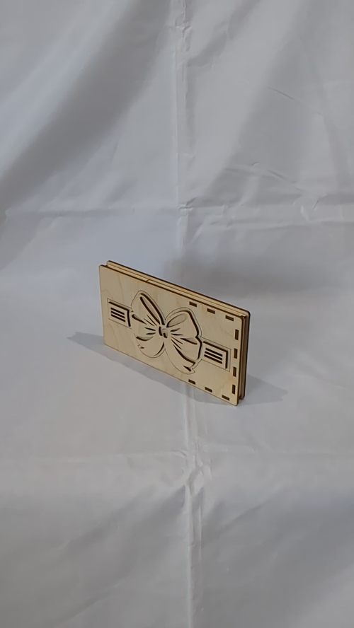 [Laser cut and engrave] Gift Money Box Case Laser Cut Design, Greeting Cash Envelope, Cover Bow Template