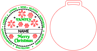 Family Christmas ornament with Personal name.xcs