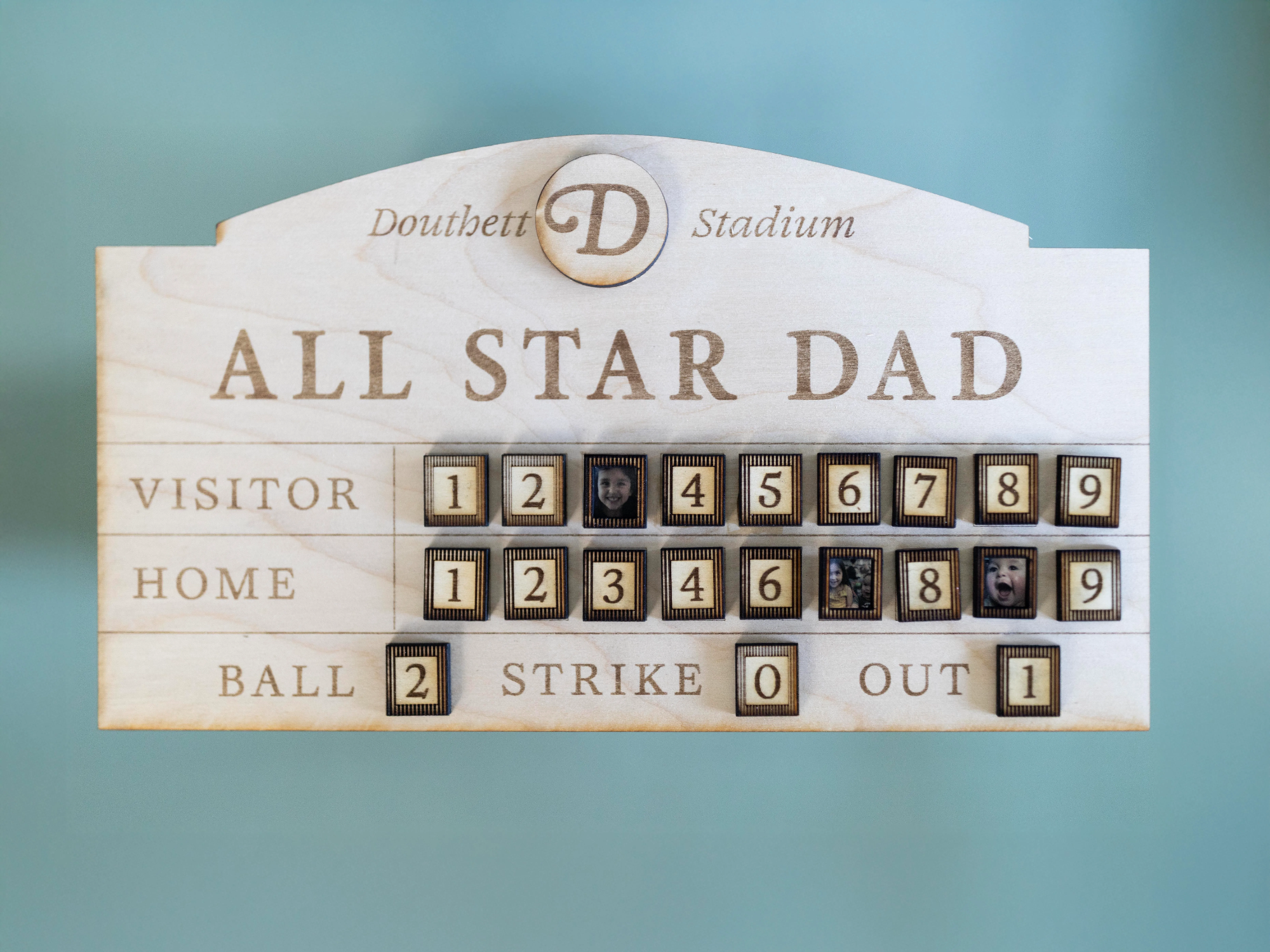 Vintage Baseball Scoreboard Frame for Dad photo frame design