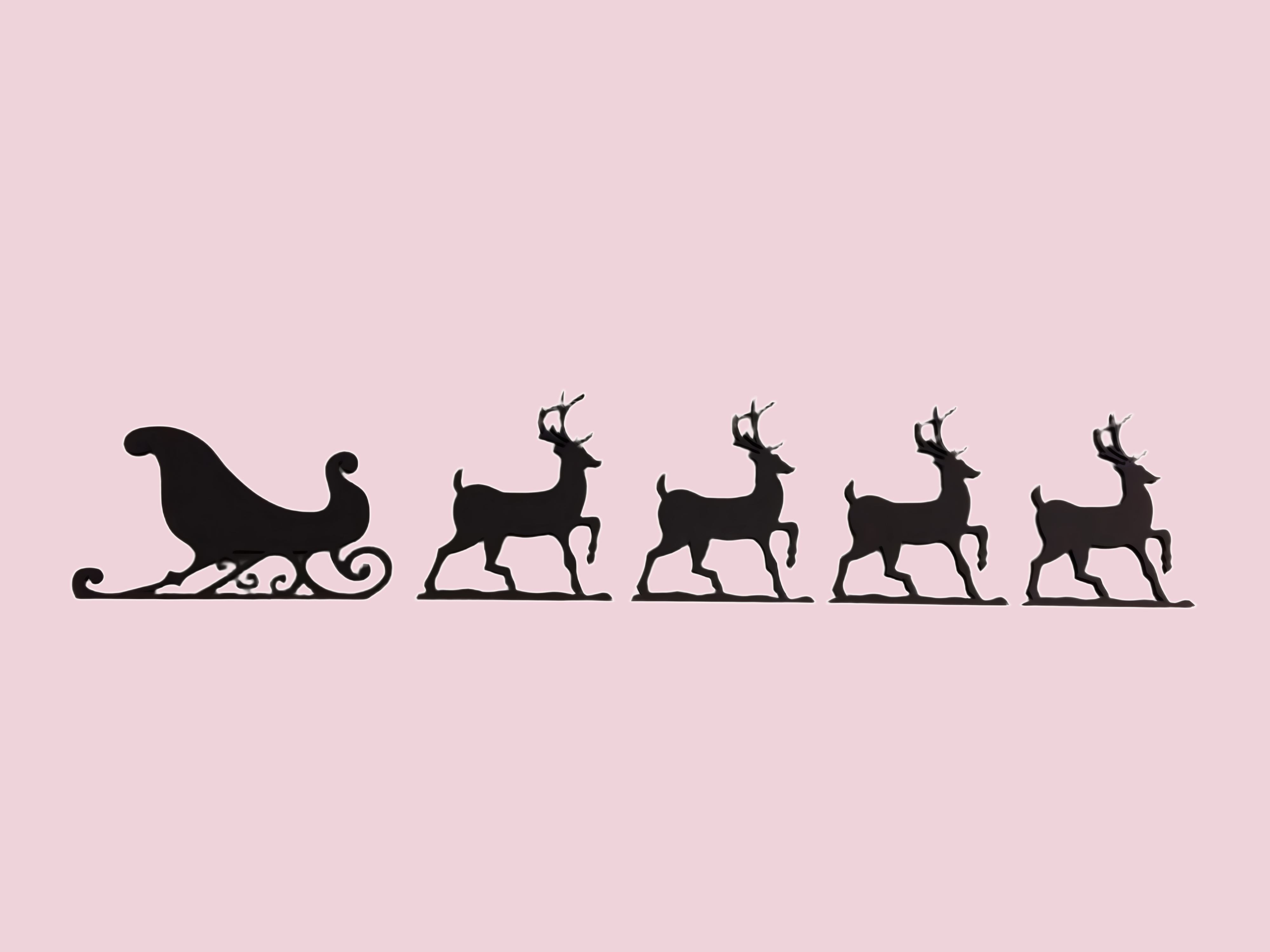 Laser cut Santa sleigh and reindeer Christmas decoration