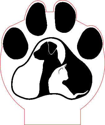 Lampe 3D pate chat chien.xcs