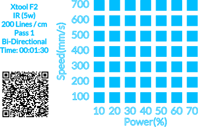 Aluminium Card IR test for xTOOL F2.xcs