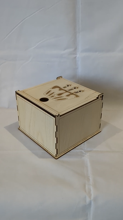 [Laser cut and engrave] Gift Box, Happy Birthday greeting, vector design for laser cut. Laser cutting template, birthday gift, cake candles pattern. Cut model.