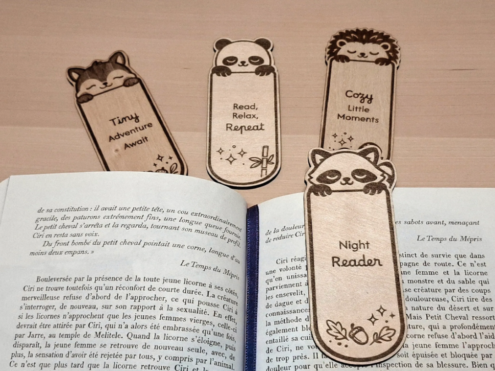 Raccoon Laser-Cut Cute Animal Bookmark bookmark design