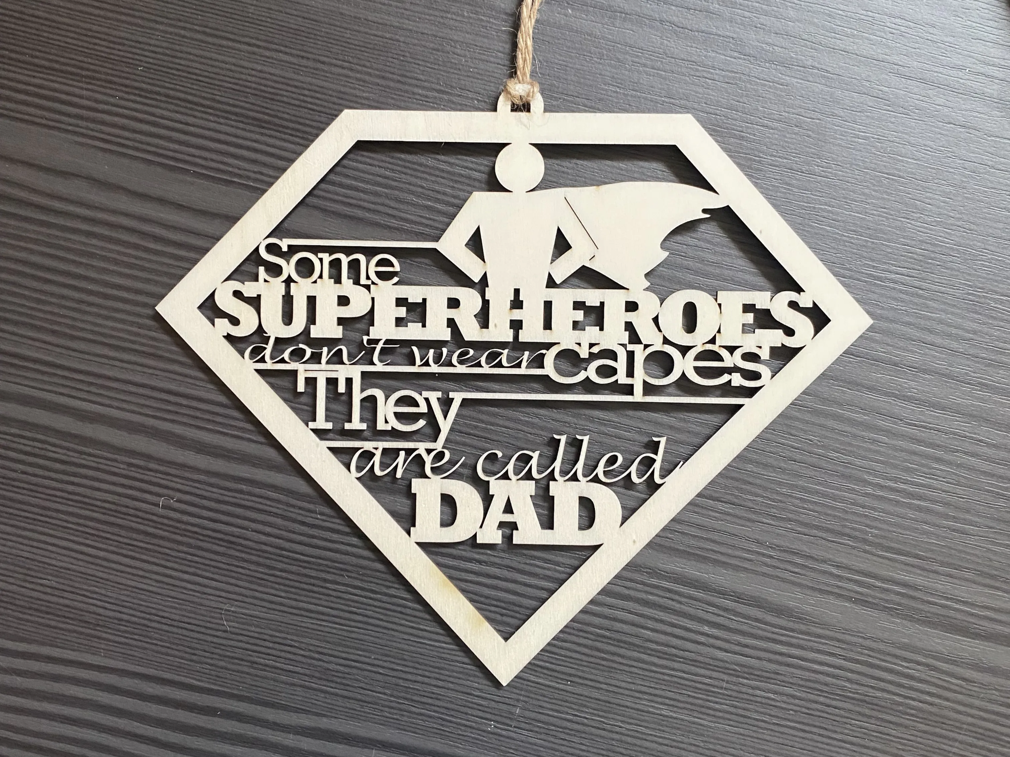 Superhero Dad Deco Hanger father's day gift design