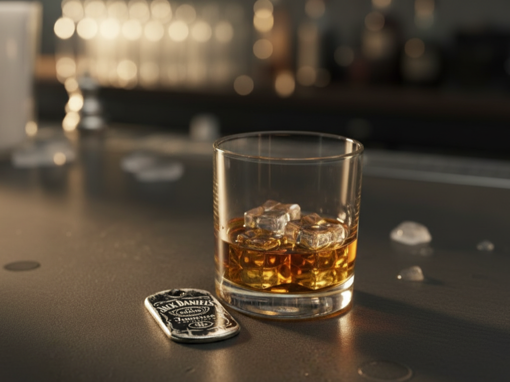 Whiskey-Label Vintage Metal Keychain laser cut keychain idea for men