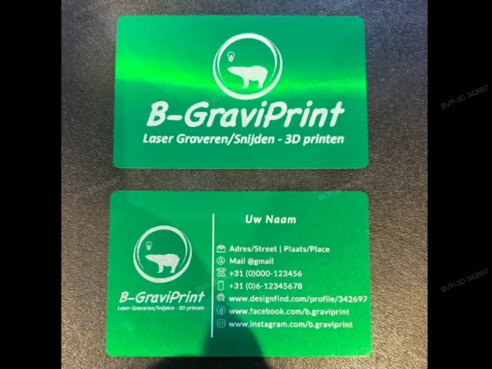 Business Cards from Aluminium laser cut business card holder idea