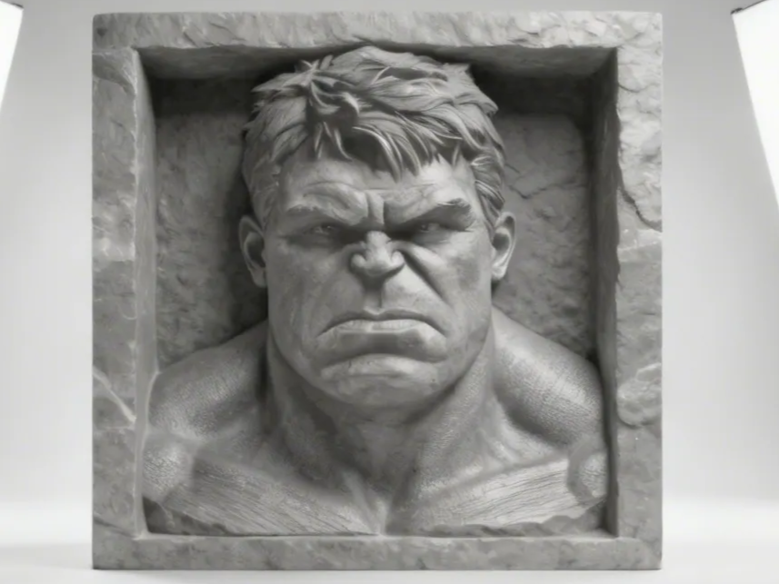 Hulk 3D effect engraved tile wall art