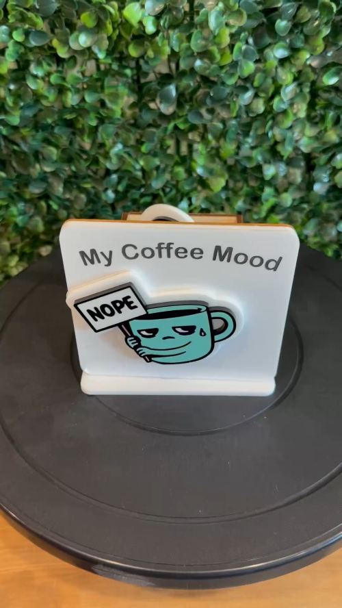 [Laser cut and engrave] Laser Cut Coffee Mood Decorative Coasters Set with Cute Cup Designs