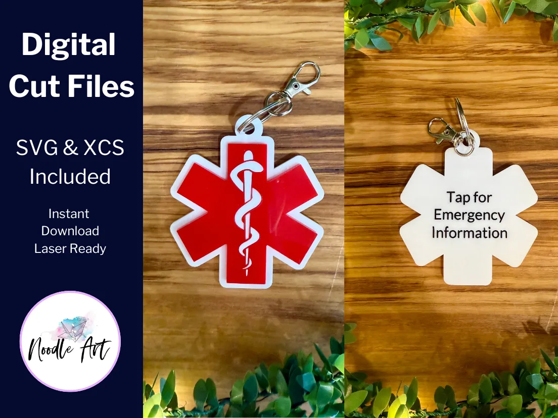 Custom NFC medical emergency bag tag acrylic laser cut