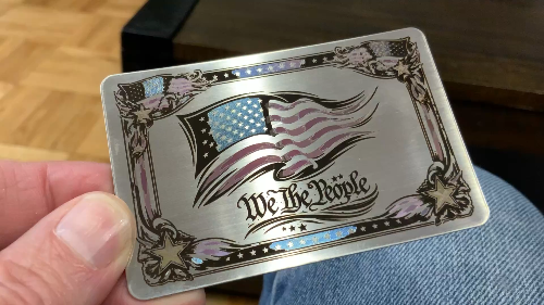 [Laser cut and engrave] A Color American Flag with Border - Version #2