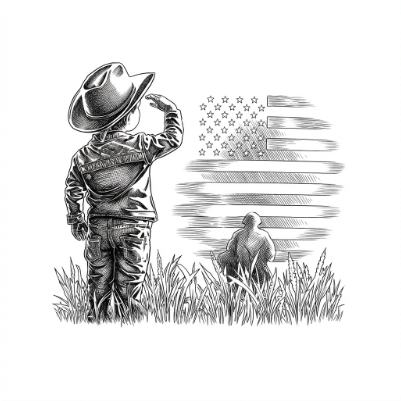 Little CowBoy Saluting the Flag.xcs
