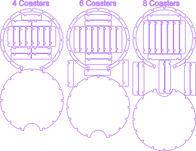 Round Coaster Holder - SVG.xcs