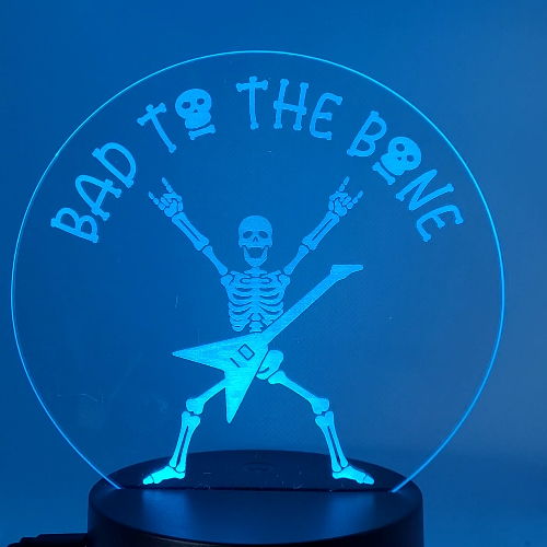 [Laser cut and engrave] Halloween LED light -  Skeleton Guitarist - Bad To The Bone