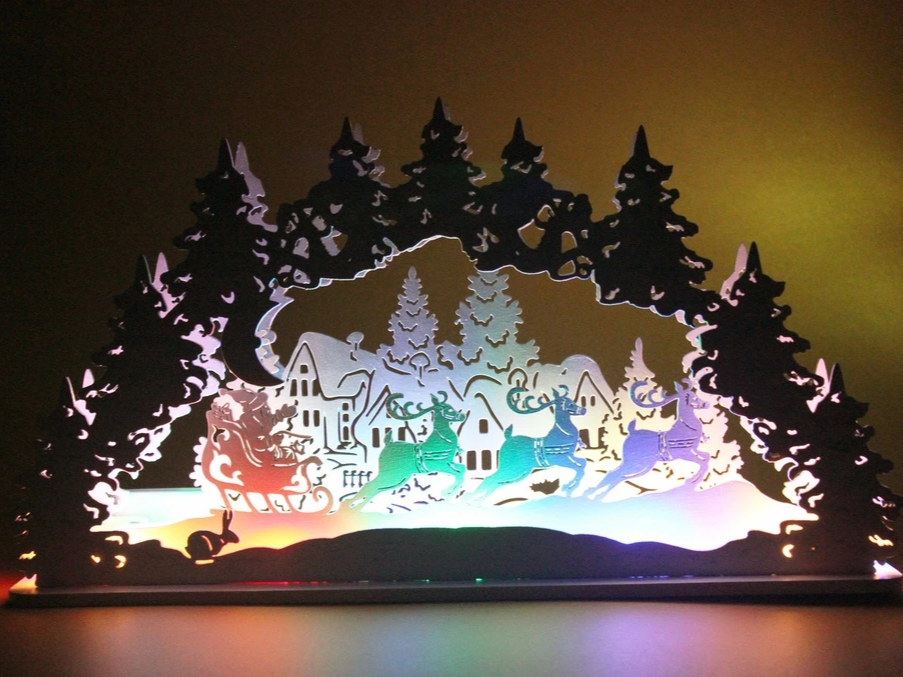 Christmas scene night lamp decoration for window sill