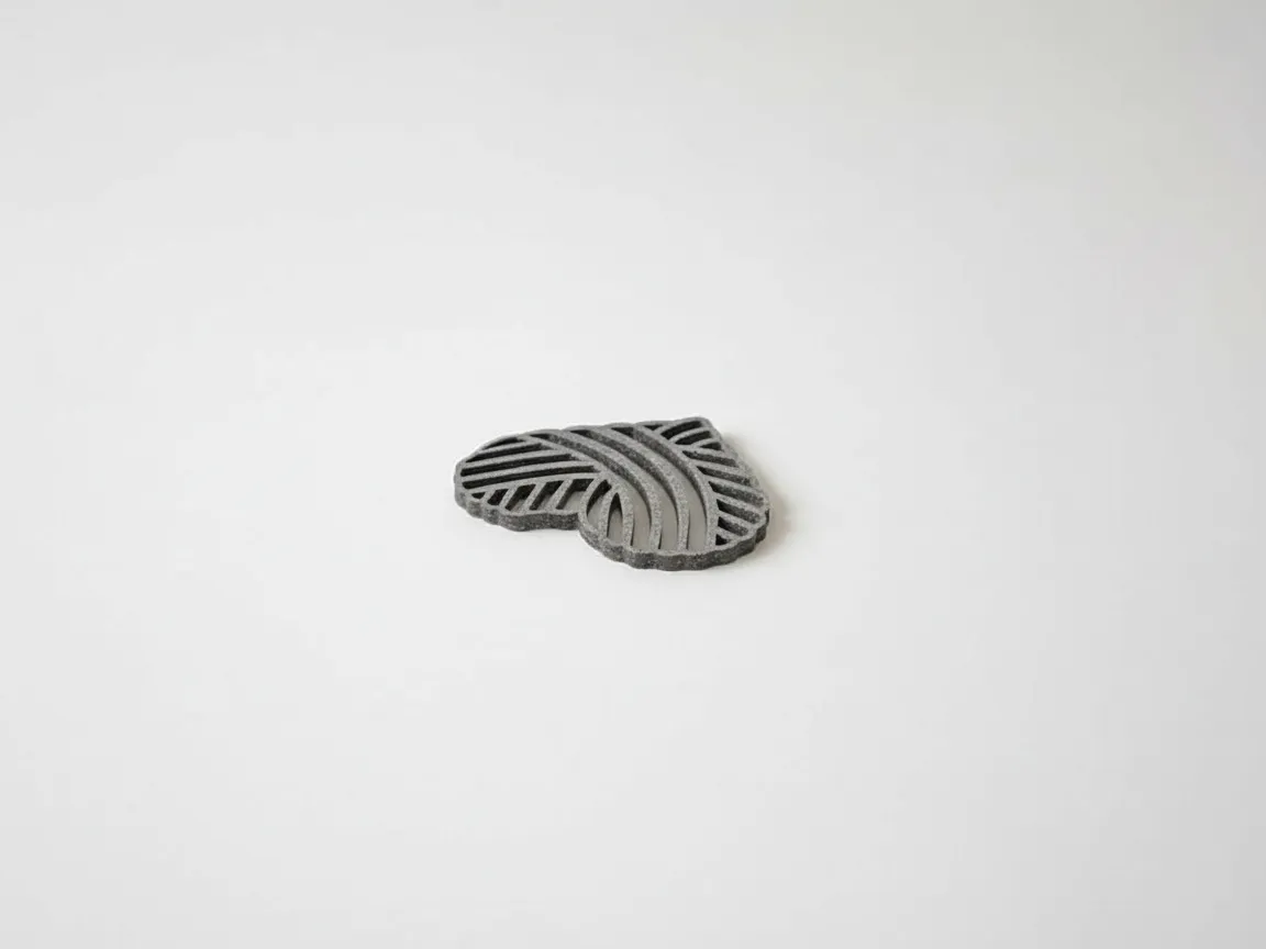 Laser Cut Abstract Geometric Concrete Coaster