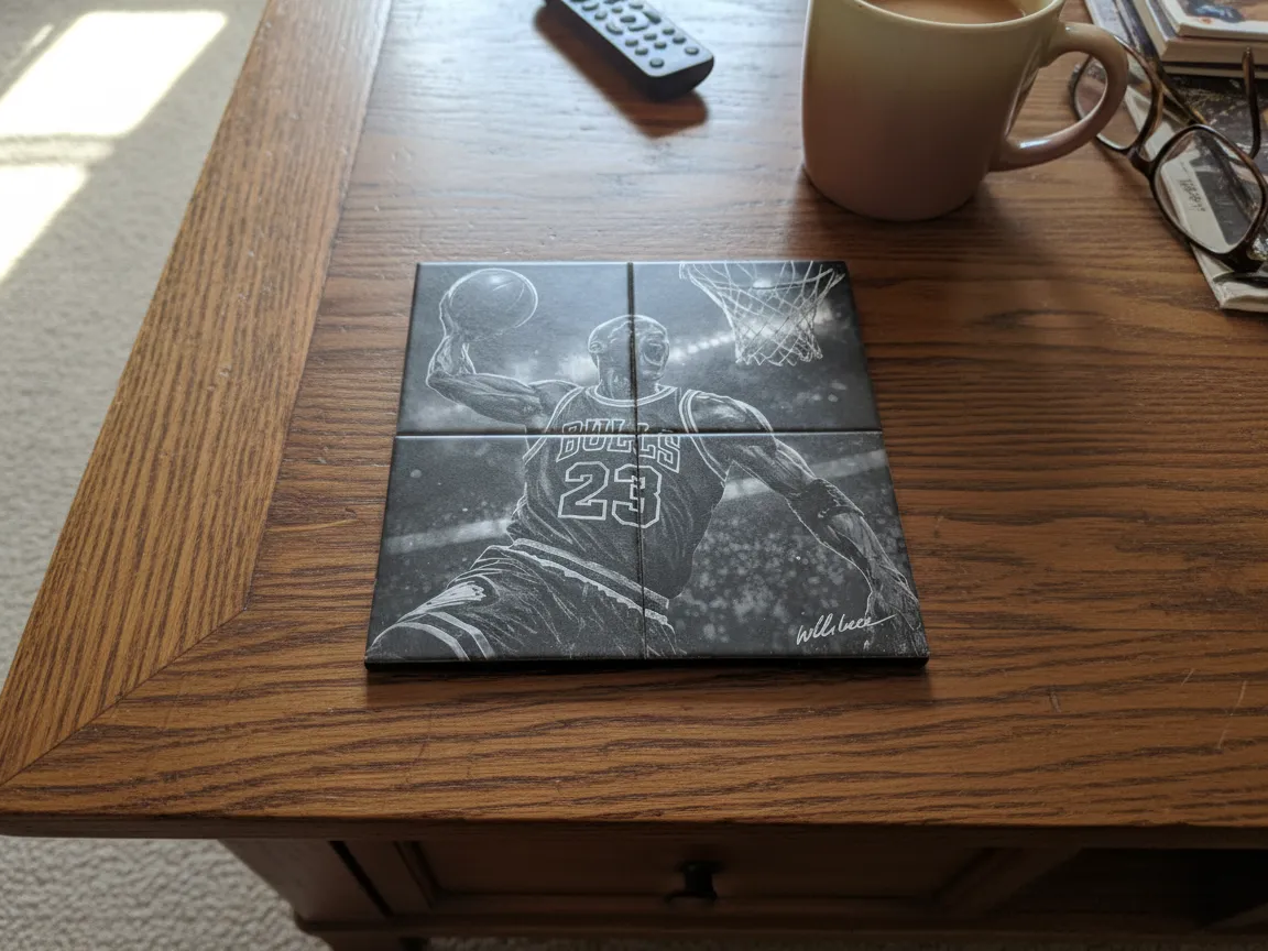 Michael Jordan Chicago Bulls Tile Art Coaster Set