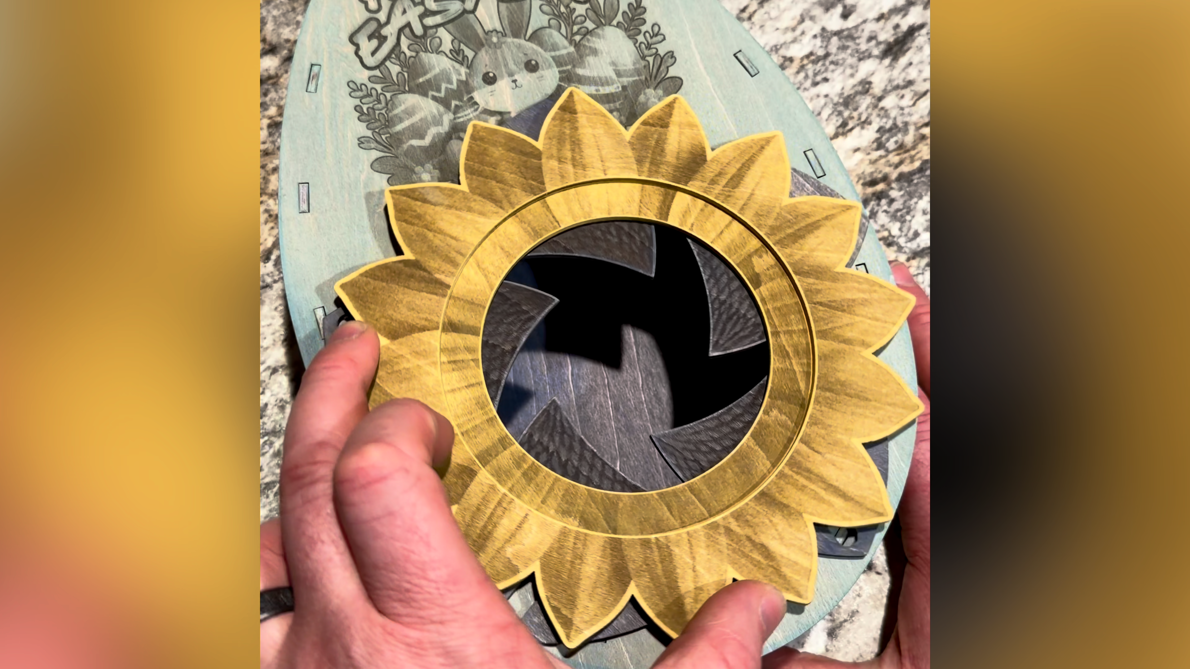 Easter Gift Box with Mechanical Sunflower easter gift design