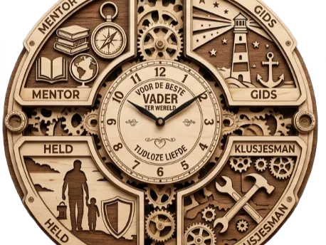 Father-Themed Multilayered Wall Clock with Gear Motifs wall clock design