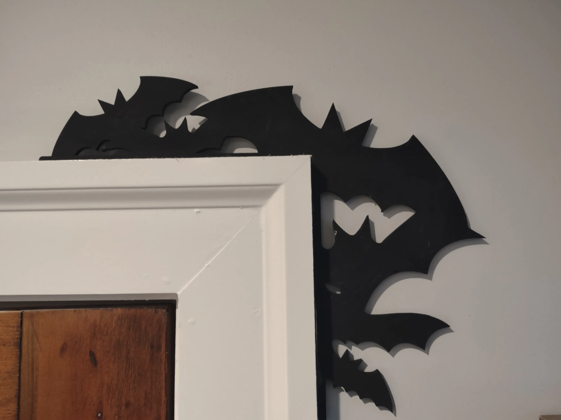 Décoration d'angle de porte chauves-souris, décoration d'Halloween pour extérieur découpée au laser
