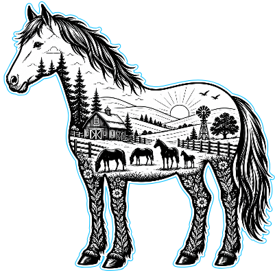 Horse Scenic Cut and Engrave.xcs