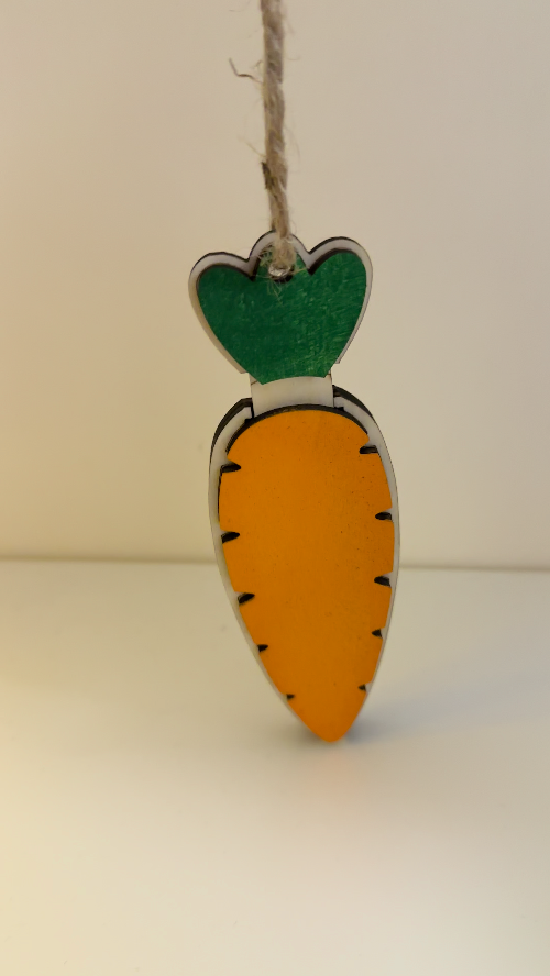 [Laser cut and engrave] Pull-Out Name Carrot – Personalized Easter Decoration