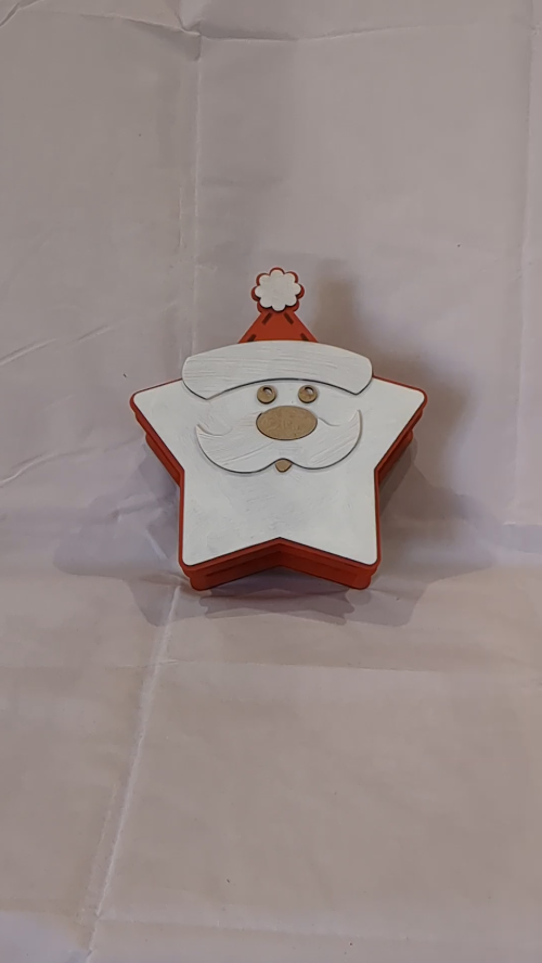 [Laser cut and engrave] Christmas star box, laser cutting design, christmas Santa Claus. Laser cut pattern, xmas box, christmas craft. Christmas gift, gift boxes.