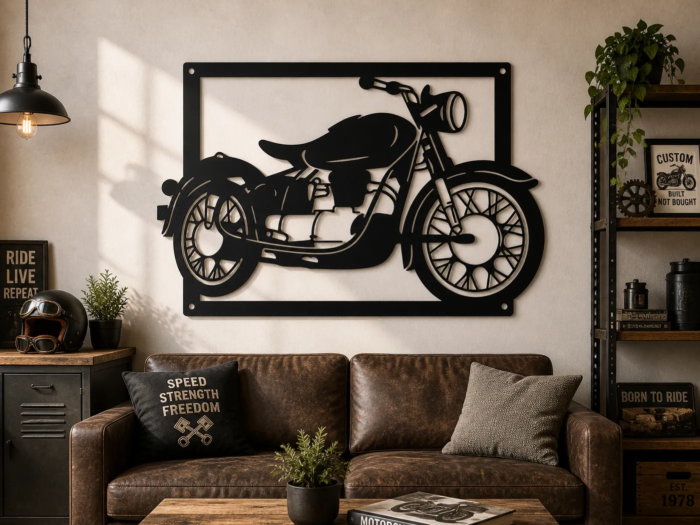 Motorcycle Wall Art SVG