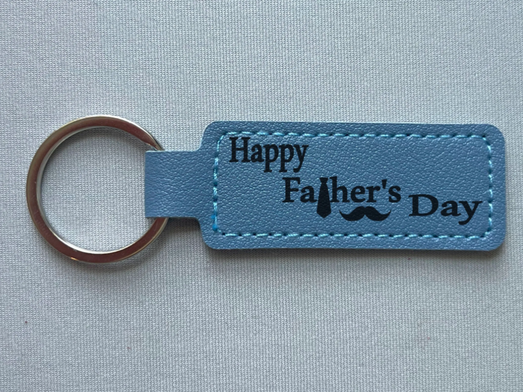 Father's Day Tie and Mustache Leather Keychain custom leather keychain idea