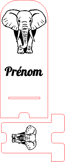 Support téléphone éléphant personnalisable.xcs