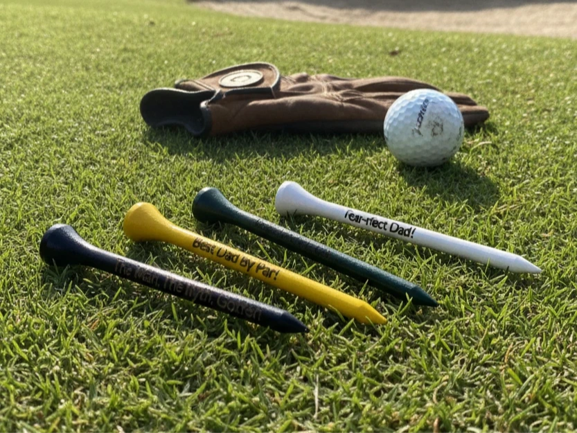 Personalized Golf Tees with Father's Day Messages father's day gift design