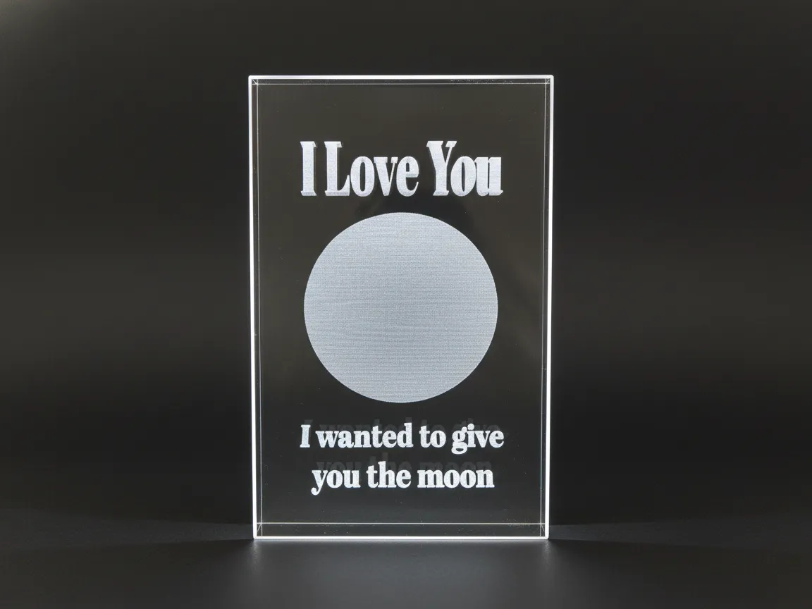 "I Wanted to Give You the Moon" Crystal Cube wedding gift design