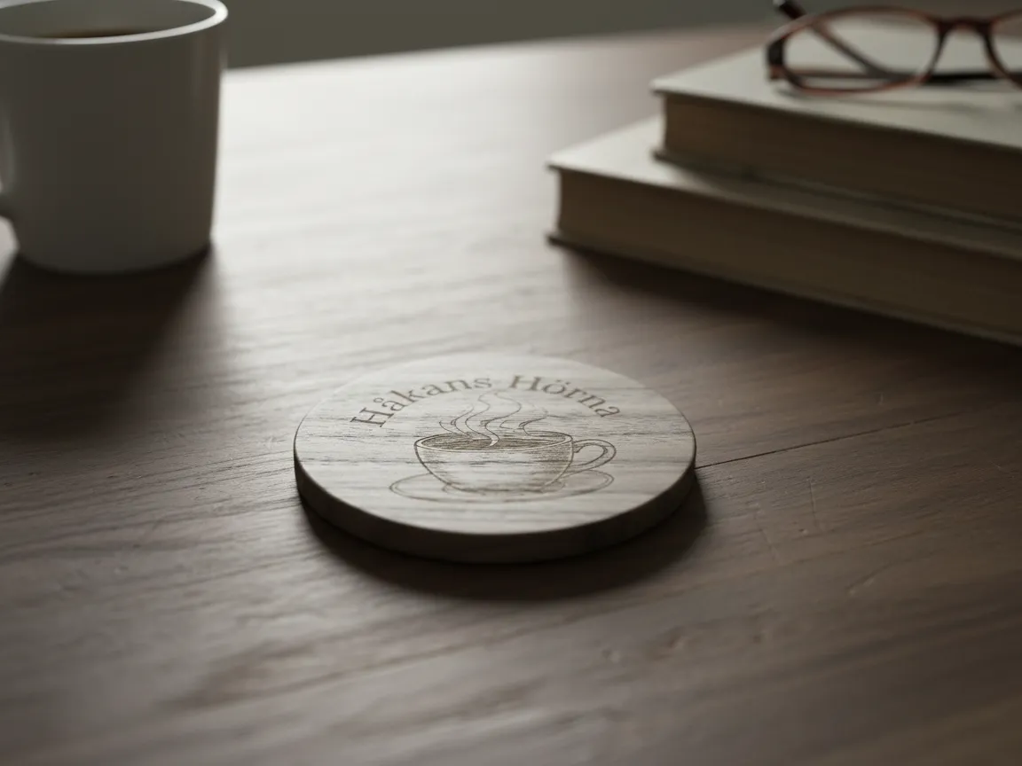 Simple laser cut coffee cup coaster design