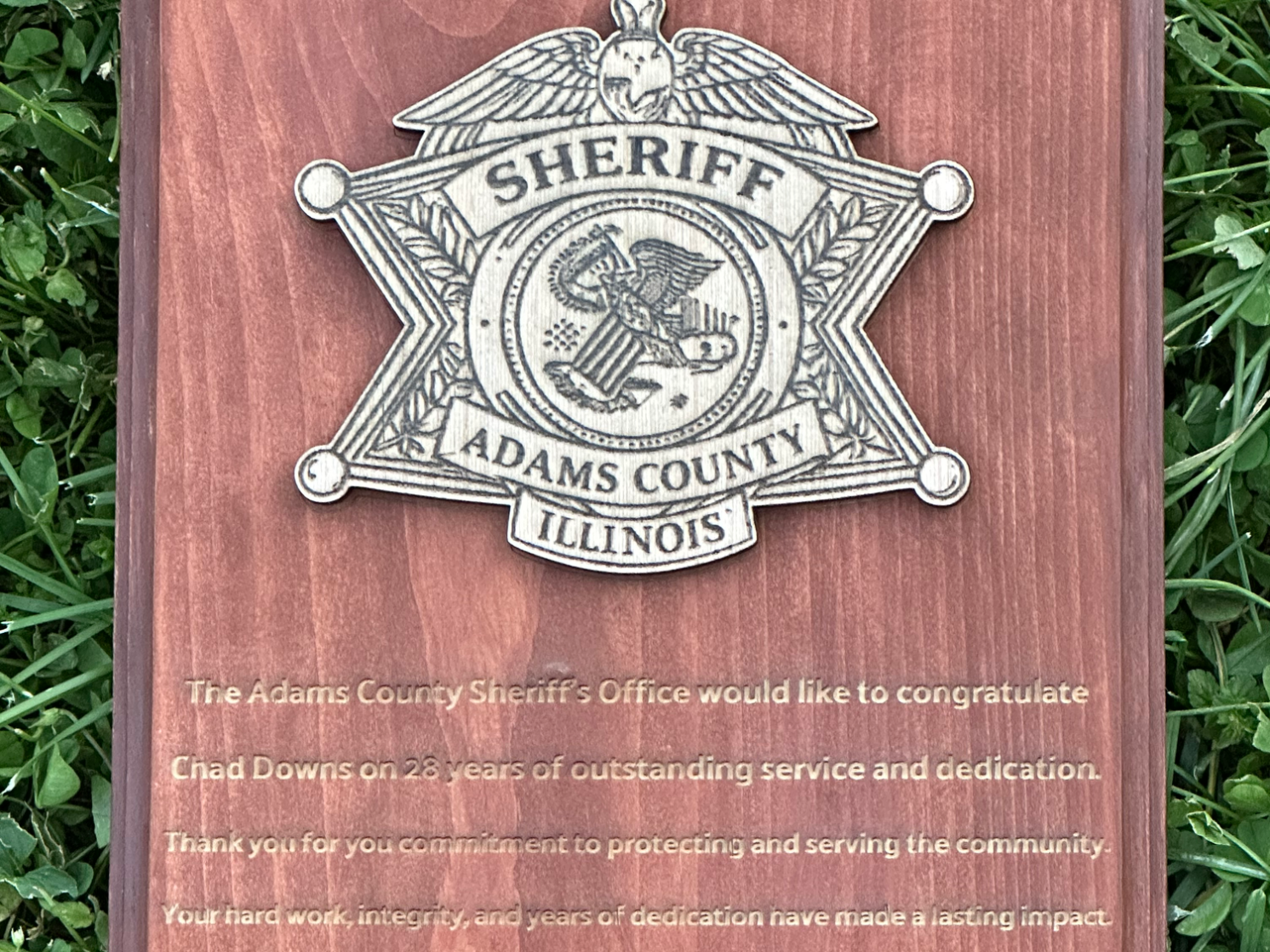 Sheriff's Office Retirement Service Plaque retirement gift design